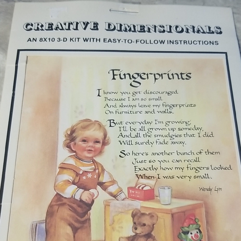 Creative Dimensionals 3D Kit with Fingerprints Poem
